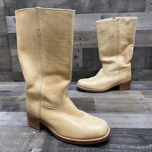 Frye Tan Leather Cowboy Work Boots Size 10.5 D